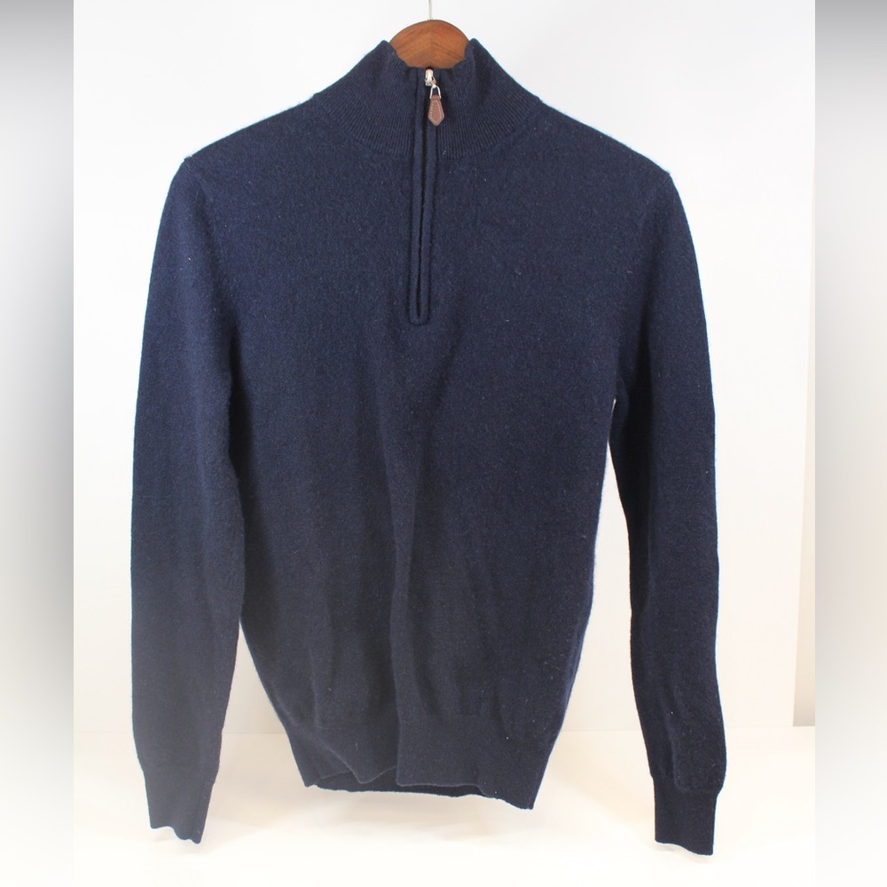 Neiman Marcus Navy sweater with zip collar